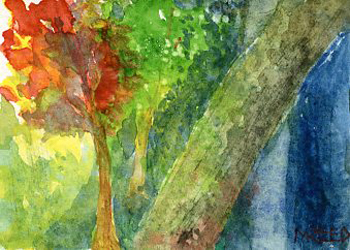 Edge Of The Woods Melissa Reed Madison WI watercolor NFS